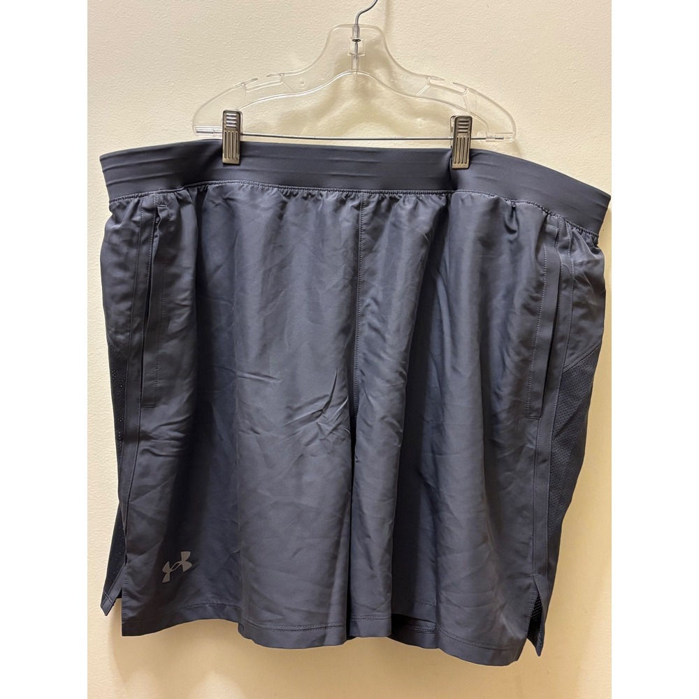 Under Armour Mens Launch 7 Inch Shorts Gray Fitted Running Training 2XL 1382620